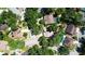 Aerial view of a neighborhood with mature trees and well-maintained lawns at 2082 Nexus Ct, Apopka, FL 32712