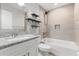 Well-lit bathroom showcasing a granite sink, bathtub and shower combination at 2565 Albion Ave # 2, Orlando, FL 32833