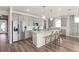 Modern kitchen with gray cabinetry, granite countertops, and stainless steel appliances at 2749 Serenity Meadow Dr, Kissimmee, FL 34744