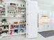 Walk-in pantry with shelving provides ample storage space in the kitchen at 3182 Sailing Pier Ave, Winter Garden, FL 34787