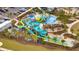 Aerial view of water park with large slides for endless fun and enjoyment at 368 Ocean Course Ave, Davenport, FL 33896
