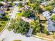 Aerial view of home with pool, mature trees, and surrounding neighborhood at 456 Willowbrook Ln, Longwood, FL 32779