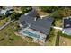 An aerial view of the home highlighting the in-ground pool, backyard, and surrounding neighborhood at 789 Errol Pkwy, Apopka, FL 32712