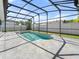 Inviting in-ground swimming pool with a screened enclosure for bug-free relaxation and enjoyment at 118 White Birch Dr, Kissimmee, FL 34743