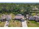 Aerial view of a single Gathering home featuring a fenced pool and extended driveway at 1296 Gage Ave, Deltona, FL 32738