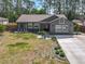 Single-story home featuring a landscaped front yard and mature trees in a quiet neighborhood at 1296 Gage Ave, Deltona, FL 32738