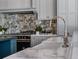 Well-designed chef's kitchen with a large island, custom sink and cabinets, and modern appliances at 16812 Vinci Way, Bella Collina, FL 34756