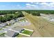 Expansive aerial view showcasing the neighborhood and its proximity to green spaces and power lines at 1963 Thompson Preserve Blvd, Bartow, FL 33830