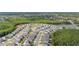 Bird's eye view of gray roofed homes in a Primary planned community with a pond and forest preserve at 236 Pink Ibis Bnd, St Cloud, FL 34772