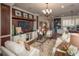 Elegant living room featuring a wall-mounted TV, comfortable seating, and stylish decor at 2454 Dream Home Ct, St Cloud, FL 34772