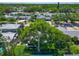 An aerial view showcasing a neighborhood with mature trees and well-maintained homes and landscaping at 2817 Prince John Rd, Winter Park, FL 32792