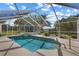 Screened in pool and patio featuring a hot tub and deck furniture at 58 Golf View Dr, Ocala, FL 34472