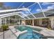 Screened in pool and patio with hot tub and covered lanai at 58 Golf View Dr, Ocala, FL 34472
