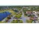 Scenic aerial view of a gated community with lush landscaping, a lake, and well-manicured lawns at 6147 Sunnyvale Dr # Ge, Orlando, FL 32822