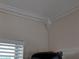 Close-up on the crown molding between the wall and ceiling with a window and equipment in view at 712 Leonardo Ct, Kissimmee, FL 34758