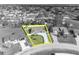 An aerial view of a single Gathering residence within a quiet residential neighborhood at 116 Alcala Dr, Kissimmee, FL 34758