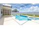 Relaxing screened-in pool area complete with a swimming pool and hot tub at 1204 Blackheath Ct, Davenport, FL 33897