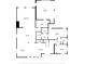 Floor plan displaying the layout of the first floor, including the kitchen, living room, and bedrooms at 1661 Woodland Ave, Winter Park, FL 32789