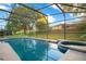 View of the screened-in pool and hot tub area at 847 Coventry Rd, Davenport, FL 33897