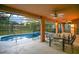 View of the screened-in pool and patio area at 847 Coventry Rd, Davenport, FL 33897