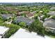 An aerial view of elegant townhomes, showcasing manicured landscaping and community parking spaces at 984 Fern Ave, Orlando, FL 32814