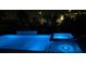 Night view of the backyard pool and spa with relaxing blue lighting at 10275 Park Estates Ave, Orlando, FL 32836