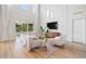 Spacious living room with high ceilings, neutral decor, and wood floors at 13242 Orange Isle Dr, Windermere, FL 34786