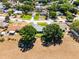 Bird's-eye view of a quiet residential street lined with houses and mature trees in a peaceful neighborhood setting at 14723 Peppermill Trl, Clermont, FL 34711