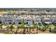Aerial view of private pools and manicured lawns in a beautiful neighborhood at 15727 Vetta Dr, Montverde, FL 34756