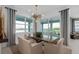 Dining room with a large window, stylish lighting fixture, and outdoor views at 2741 Serenity Meadow Dr, Kissimmee, FL 34744
