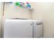 Convenient laundry area with modern washer and dryer, offering efficiency and ease for daily chores at 3443 Sagebrush St, Harmony, FL 34773
