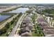 Sweeping aerial view of the community showcasing the homes, nearby lakes, and connecting roadways at 3450 Puxton Dr, Orlando, FL 32824