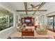 Cozy living room featuring a large window, comfortable seating, and a stylish entertainment center at 4000 Rouse Rd, Orlando, FL 32817