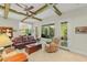 Bright sun room offers a relaxing space with floor to ceiling windows and a cozy seating arrangement at 4000 Rouse Rd, Orlando, FL 32817