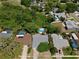 Aerial view of a pool area and lush landscaping surrounded by trees and foliage at 623 Green Meadow Ave, Maitland, FL 32751
