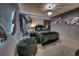 Stylized bedroom featuring a black color palette with accent lighting and Maleficent-themed decor at 6301 Sand Skipper Rd, Orlando, FL 32821
