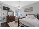 Cozy bedroom with water view windows, neutral tones, and comfortable furnishings; perfect for rest and relaxation at 709 Cricklewood Ter, Lake Mary, FL 32746