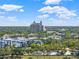 Scenic aerial view of an upscale residential community with tall buildings and expansive green spaces in the background at 971 Golden Bear Dr, Reunion, FL 34747