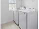 Clean laundry area featuring a modern washer and dryer set, offering convenience and functionality at 1096 Happy Forest Loop, Deland, FL 32720