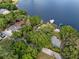 Aerial view of home featuring lake access with dock at 1105 Lake Nettie Dr, Eustis, FL 32726