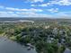 Wide aerial view shows the neighborhood's lush greenery, waterfront homes, and serene lake setting at 1105 Lake Nettie Dr, Eustis, FL 32726
