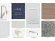 Image showcases the home's coordinated design selections, including cabinets, flooring, paint and hardware at 1157 Basalt Ln, Sanford, FL 32771