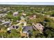 Wide aerial view of the property showcasing the surrounding neighborhood and lush, green community at 14378 Stamford Cir, Orlando, FL 32826