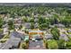 An aerial view of a home in a neighborhood, featuring a spacious backyard and mature trees surrounding the property at 2121 Vivada St, Orlando, FL 32803