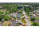 Aerial view outlining a home with a pool, spacious backyard, screened patio and lush landscaping at 2121 Vivada St, Orlando, FL 32803