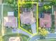 Aerial view of the property with marked boundary lines, showcasing the home's location at 2860 Falconhill Dr, Apopka, FL 32712