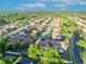Expansive aerial view of a community with well-maintained homes and lush green landscaping under a partly cloudy blue sky at 2860 Falconhill Dr, Apopka, FL 32712