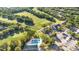 Aerial view showcasing a golf course, community pool, and clubhouse in a lush setting at 3295 Bailey Ann Dr, Ormond Beach, FL 32174
