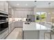 Modern kitchen with stainless steel appliances, quartz countertops, a central island, and ample cabinet space at 3295 Bailey Ann Dr, Ormond Beach, FL 32174