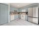 Well-lit kitchen with blue cabinets, updated appliances, and ample counter space at 5118 Luna Negra Dr, Orlando, FL 32811